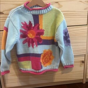 Vintage Hanna Anderson! Colorful Floral toddler Sweater
